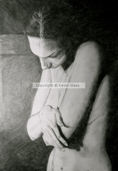 Nude - portrait - pencil