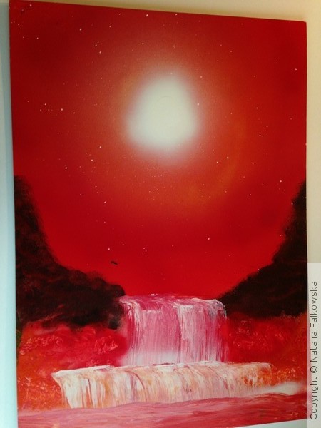 Red waterfall 
