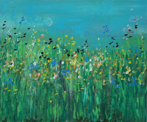 Flowers under blue sky