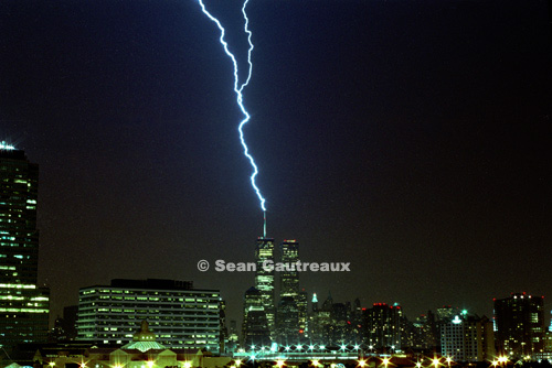 World Trade Center Lightning Photograph
