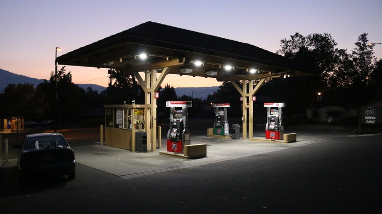 Gas Station at Dusk
