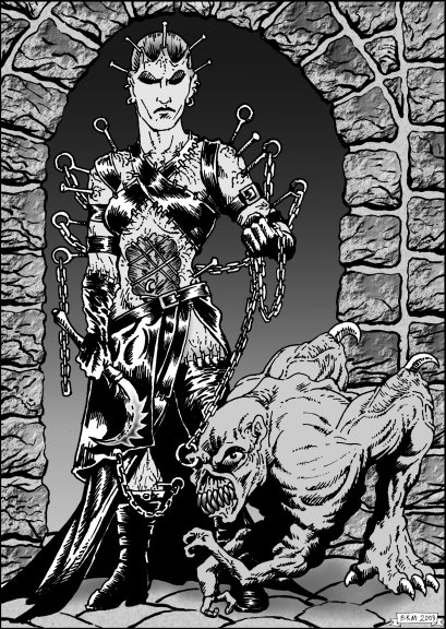 Cenobite Dwarf with Pet Demon