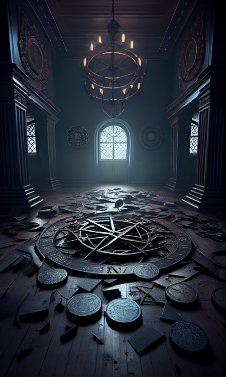 Becky a bunch of dark demonic astrology wheels scattered around 564710d1-b55e-4198-8ca0-97a19654a418