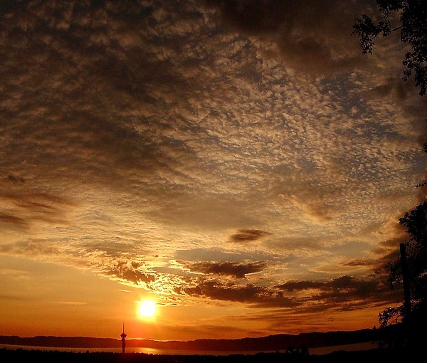 Sunset in the spring in Trondheim