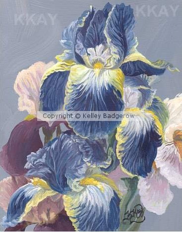 Iris Flower Study, Moonlit Sea