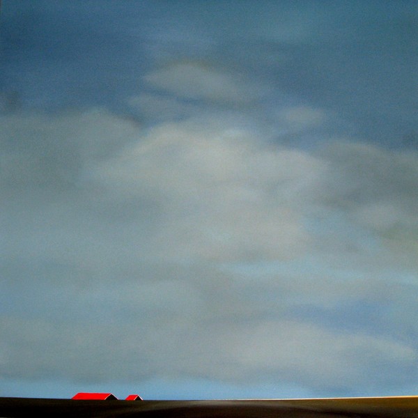 Red roofs, blue sky
