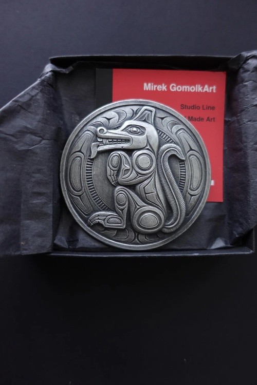 HAIDA Wolf Spirit Belt Buckle . Belt Buckle West Coast Native Art. Indigenous Art, Made in Canada