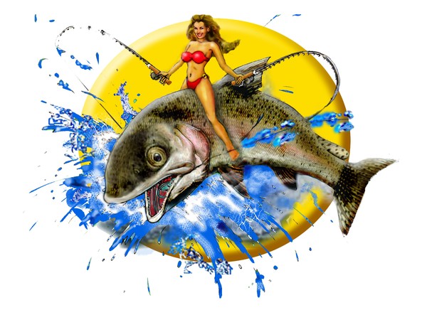 Woman riding Fish