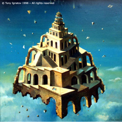The Tower of Memories I, oil by Tony Ignatov