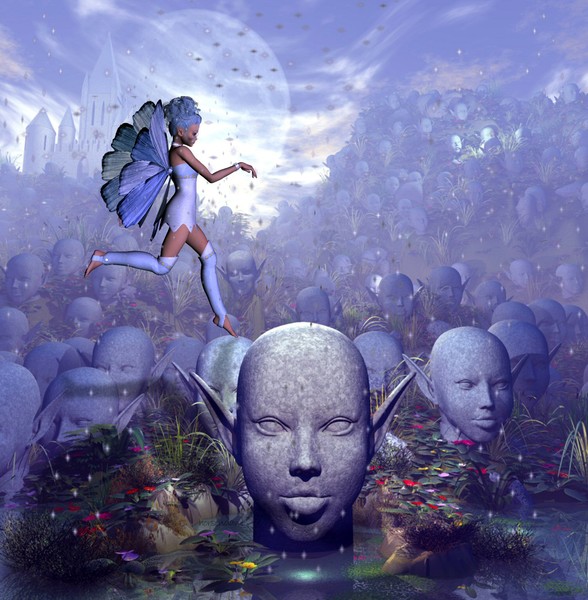 Dancing across the fairyland blue
