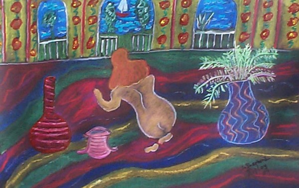 Lady and vase