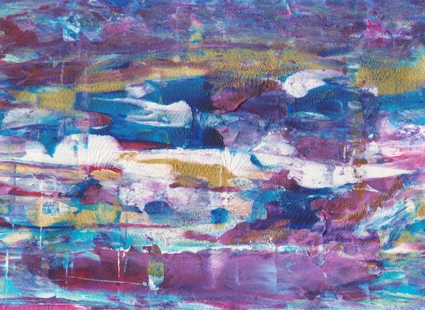 Original Abstract Monotype - Lakeside - 8x11