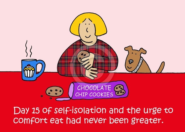 Self-isolation Comfort Eating Cartoon