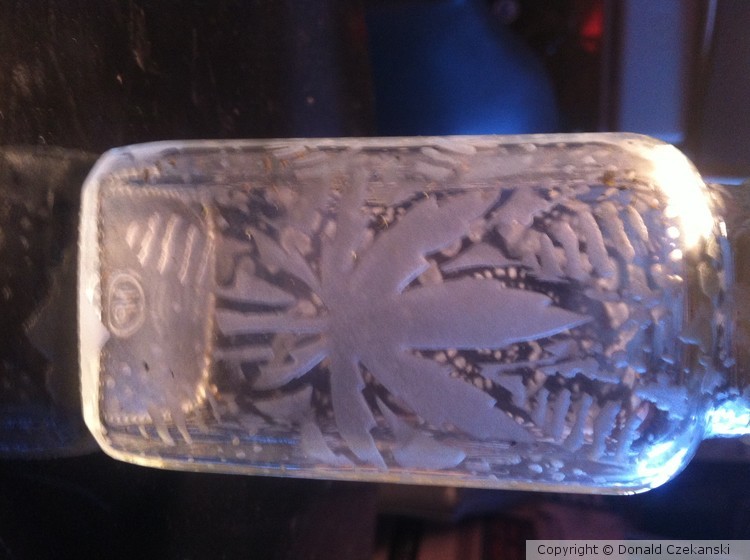 Sandblast-etched Glass Jar