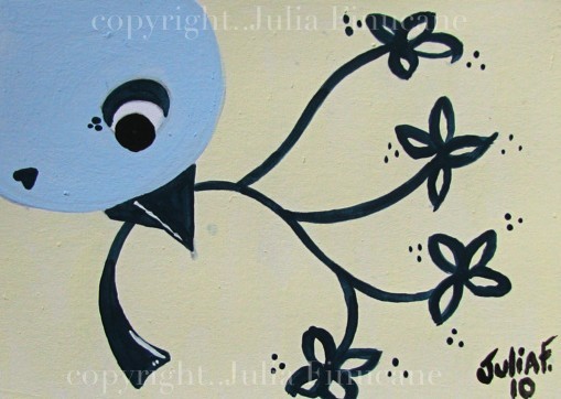 Blue Flower Bird