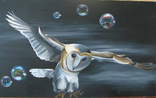Owl with Bubbles
