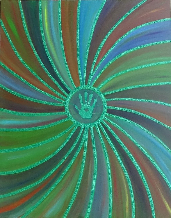 'The Tree of Life' Acrylic & emulsion 150cm(59 inch) x120cm(47 inch) (1569 x 2000)