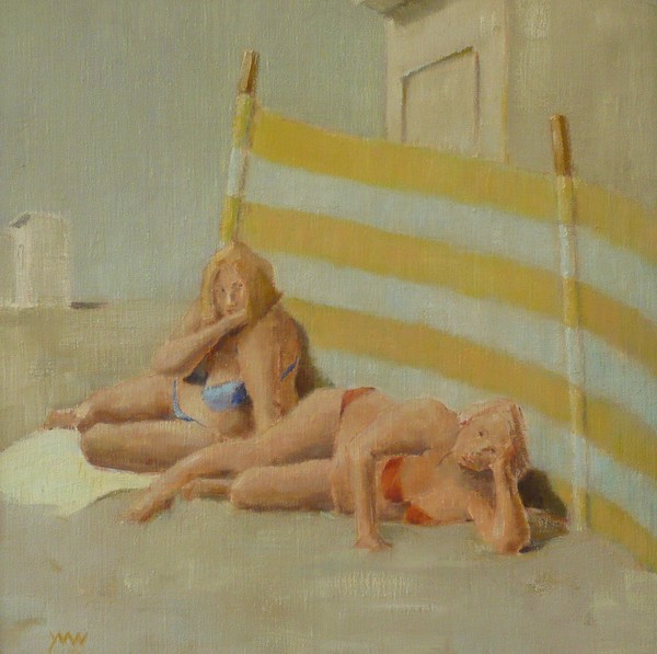 two fat ladies on the beach