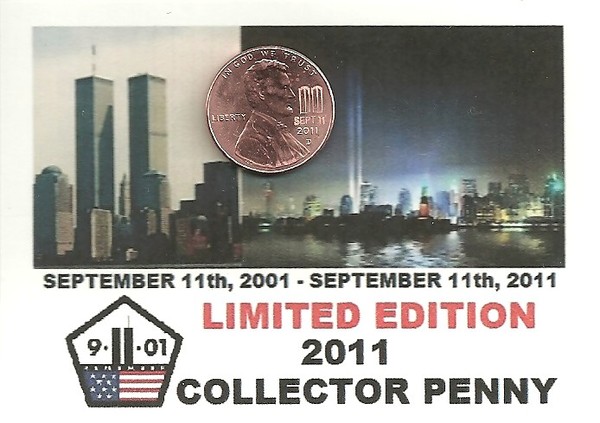 Sept 11th Memorial Collector Coin Card