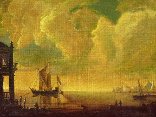 Sunrise above an oriental port