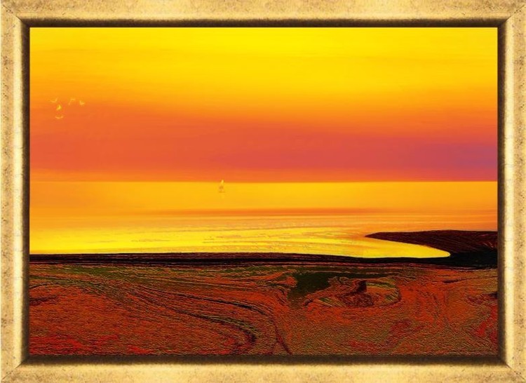 Azov Sea. Sunset