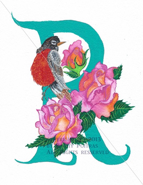 R is for Robin and Roses