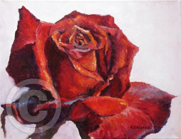 Rough Rose (oil painting) by Ritma Grizane | ArtWanted.com
