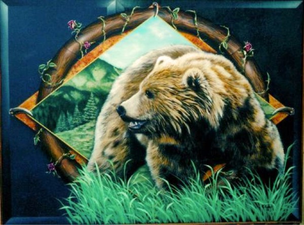 Grizzly Bear Panel with Elements