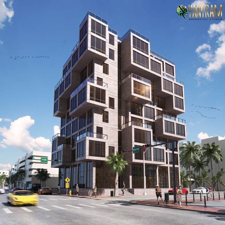 High-rise Building by 3d exterior rendering services, Boston, Massachusetts