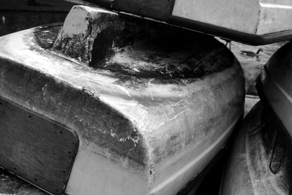 Upturned boats