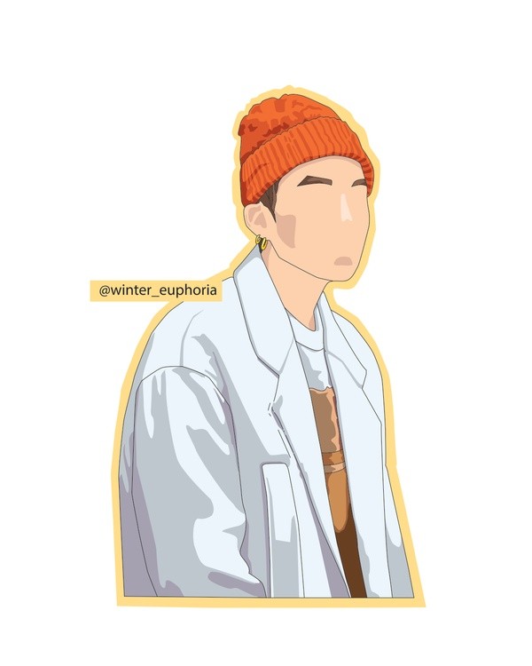 Yoongi's orange beanie