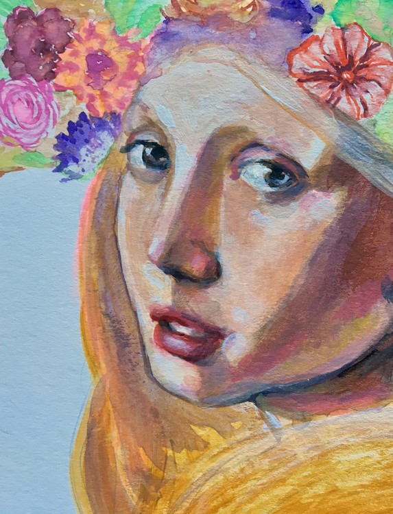 Vermeers girl with the pearl earring as a modern g