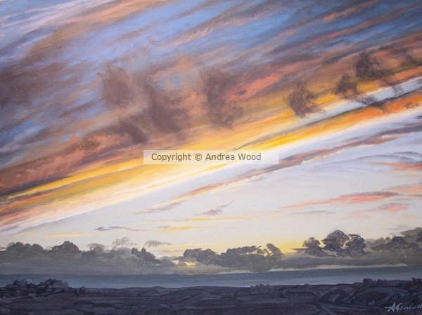 Sunset. Cloud striations in a Cornish Sky