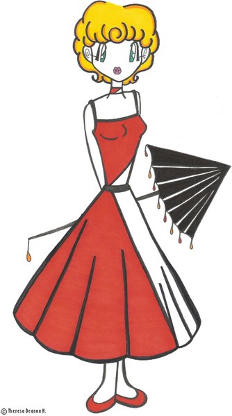 Red and White Dress