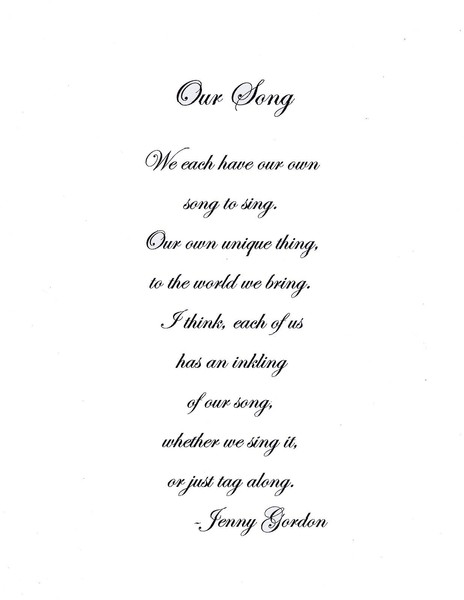 Our Song - Original POEM