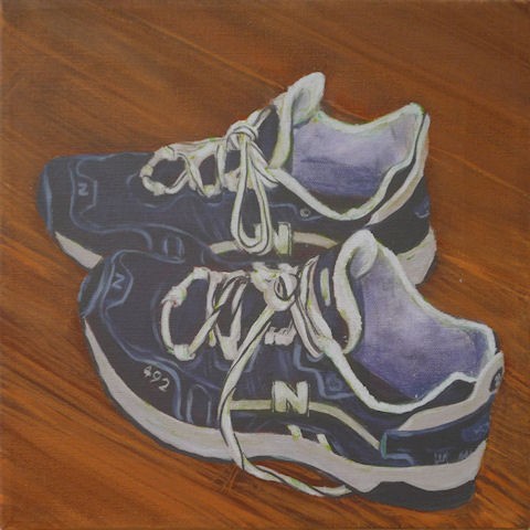 old worn out running shoes