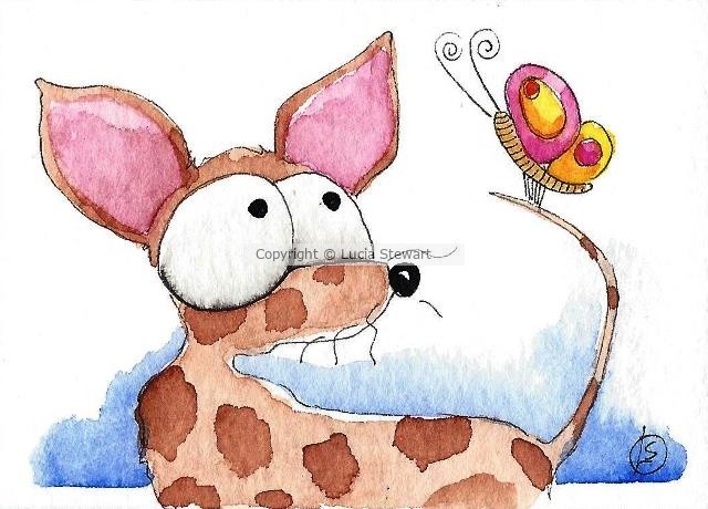Brown chihuahua with butterfly