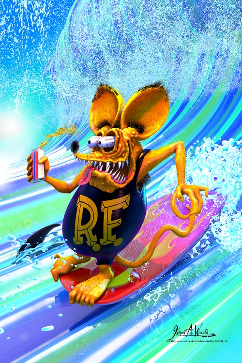 Rat Fink Surfing
