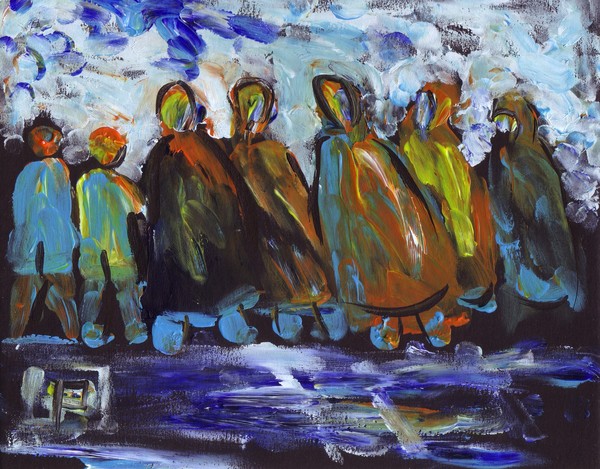 PARTY TIME ABSTRACT FINGER PAINTING