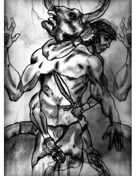 FIRST DRAFT FOR MINOTAUR PAINTING
