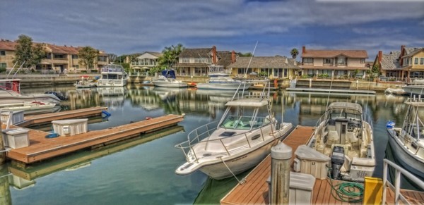 Boats in Huntington Harbor