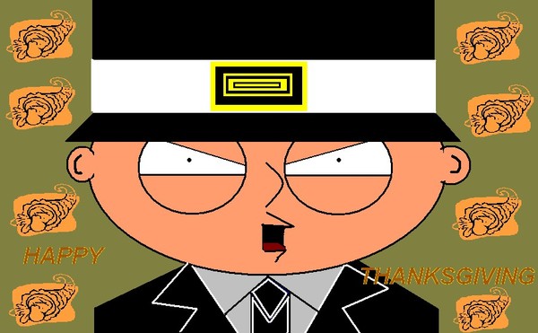 Stewie as a pilgrim