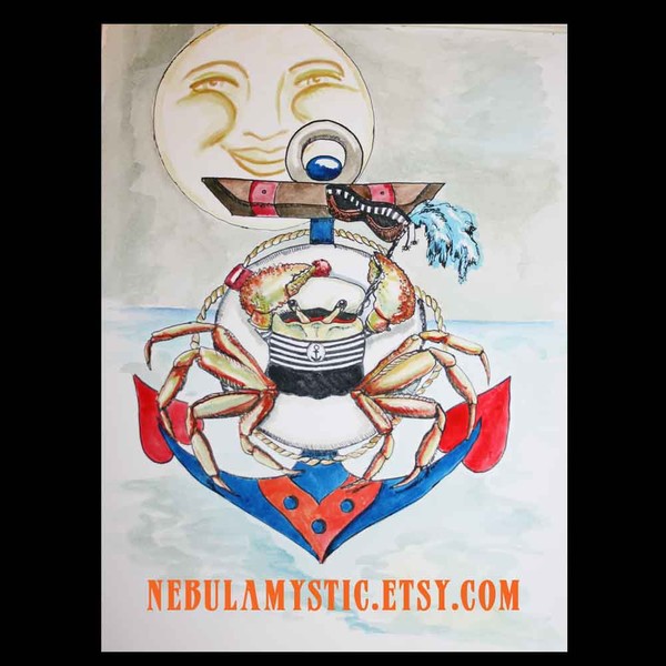 Claude the Sailor-ORIGINAL--9x12 Watercolor Illust