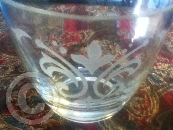 etched glass vase