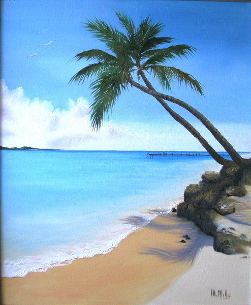 Bahamian Twin Palms- SOLD