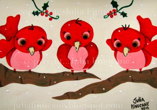 holly berry birds