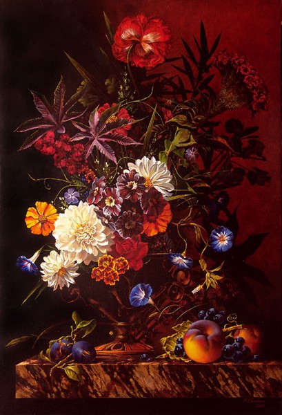 Still-life with dahlias