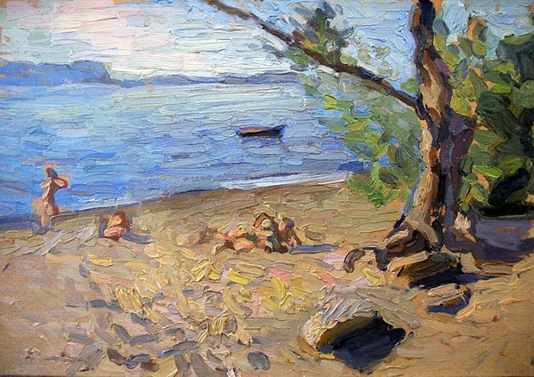 Volga-river in Samara. The Beach. 1979