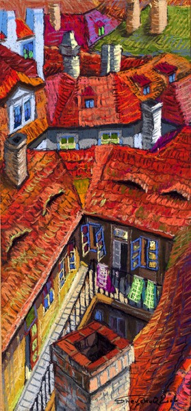 Prague roofs