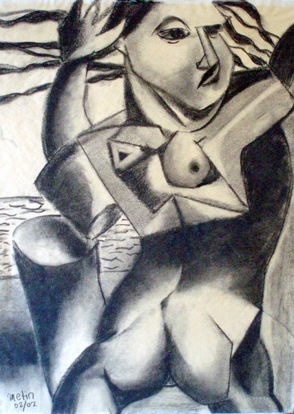 nude on the beach-tribute to Picasso